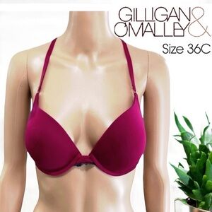 Gilligan & O’Malley Magenta Convertible Lift Push-Up Underwire 36B Bra